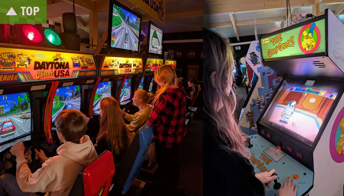 Spielautmat „Daytona USA“ / „The Simspons“ im Flipper- und Arcademuseum Seligenstadt