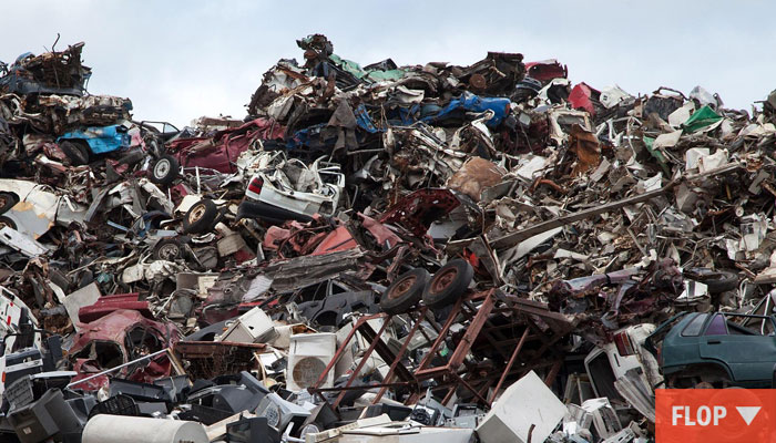 Symbolische Darstellung einer Müllkippe