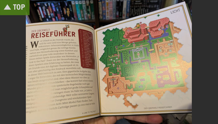 Aufgeschlagene Doppelseite von der Zelda-Pixelfibel