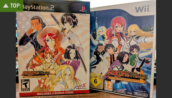 Packungen früherer Sakura Wars-Spiele