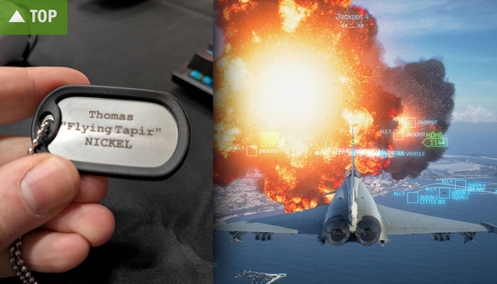 Hundemarke und Screenshot zu Ace Combat 8