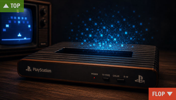 fiktive PlayStation Konsole im VCS-Design
