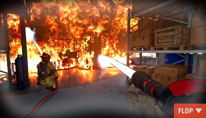   Virtueller Flächenbrand aus einem Videospiel   