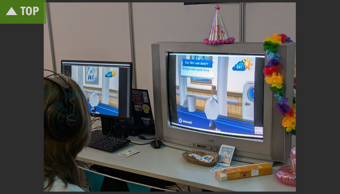 Spielepräsentation auf einem Röhrenfernseher