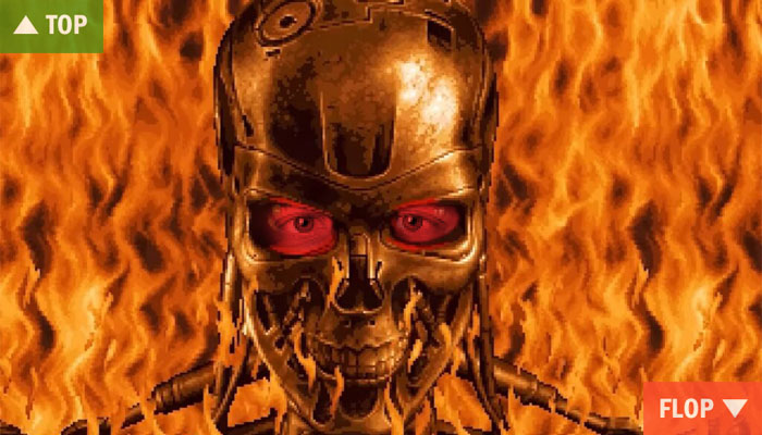 Cover Artwork Terminator 2D mit Redakteurs-Augen Montage