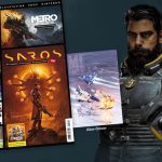 Titelbild M! Games 393 plus Abo-Cover und Protagonist aus dem Spiel Saros