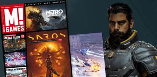 Titelbild M! Games 393 plus Abo-Cover und Protagonist aus dem Spiel Saros