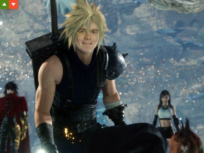 Screenshot Final Fantasy 7 mit Redakteursgesicht