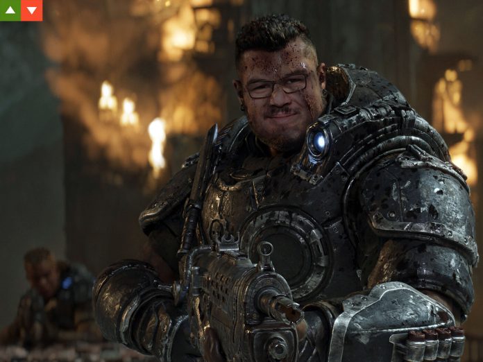 Screenshot Gears of War E-Day mit Redakteurs-Gesicht (Montage)